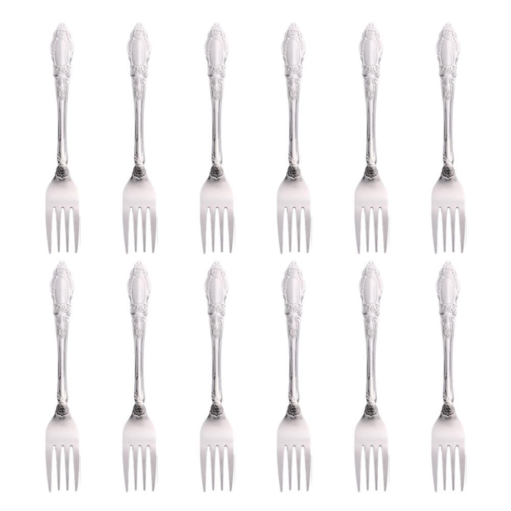 12Pcs Spoon Fork Original Stainless Steel Spoon / Fork 12Pcs Set Tableware  Q4G4