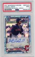 2021 Bowman Chrome Prospects Auto Sapphire Aqua /99 Gabriel Arias PSA 9 1st