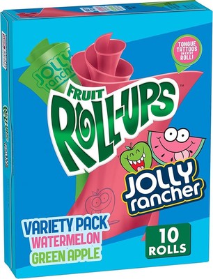 Fruit Roll-Ups Fruit Flavored Snacks, Jolly Rancher, Variety Pack, 10 ct