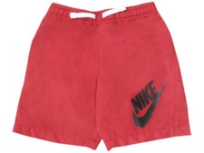 Nike Little Boy's Volley Shorts Swoosh Logo Trunks Swimsuit Gym Red/White