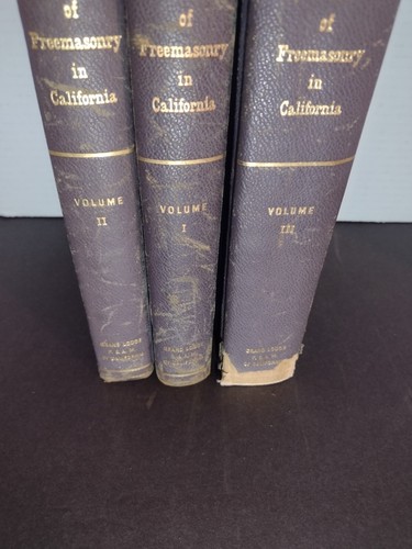 ONE HUNDRED YEARS OF FREEMASONRY IN CALIFORNIA H/C VOL I-III 1950 - Picture 3 of 8