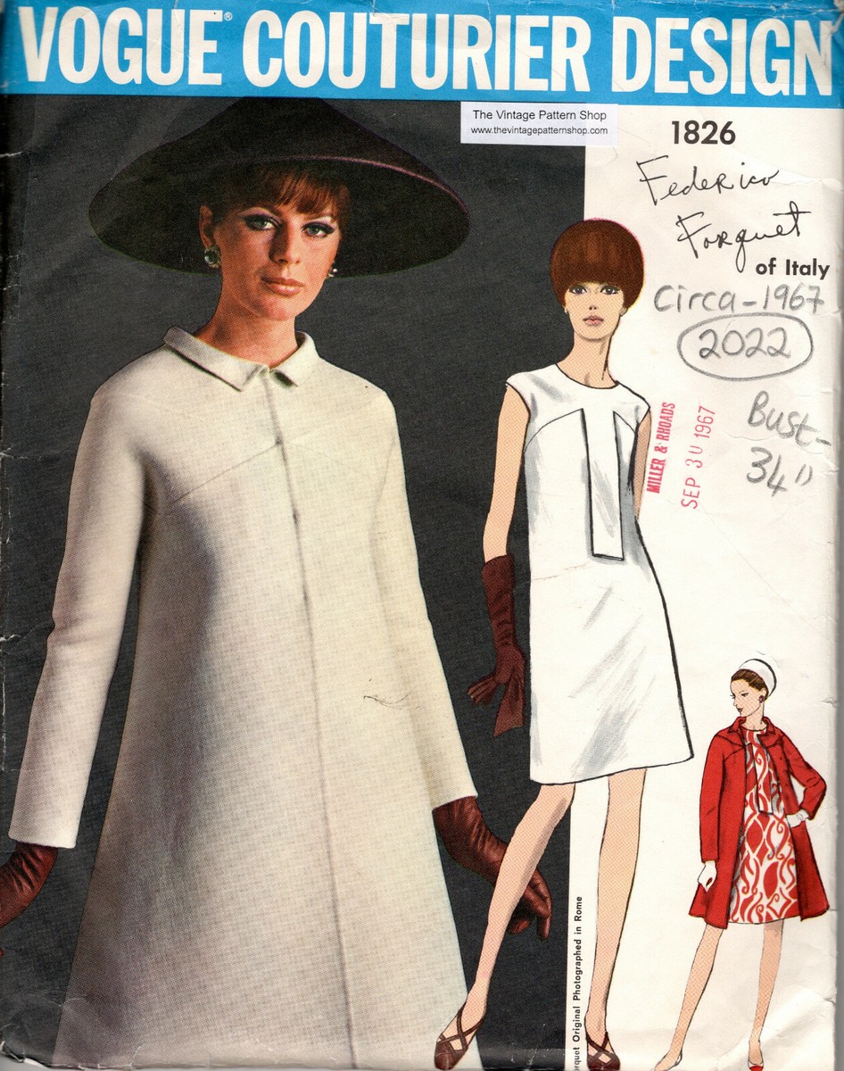 1967 Vintage VOGUE Sewing Pattern B34