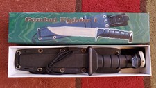 "Combat Fighter I" Custom 12" Bowie Knife / Rubber Handle / Plastic Sheath