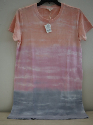 Splendid Eco RS2D74F Women's Sz M Tie Dye Ombré T-Shirt Dress w/Pockets $138