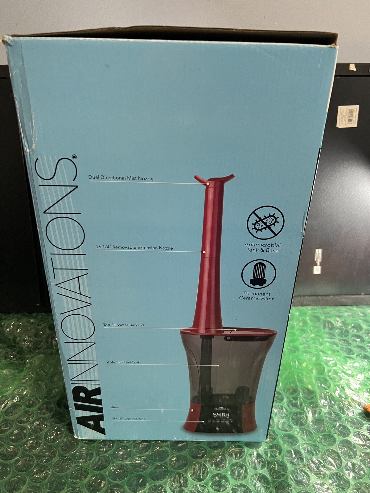 Air Innovations Ultrasonic Cool Mist Aromatherapy Digital Humidifier Red