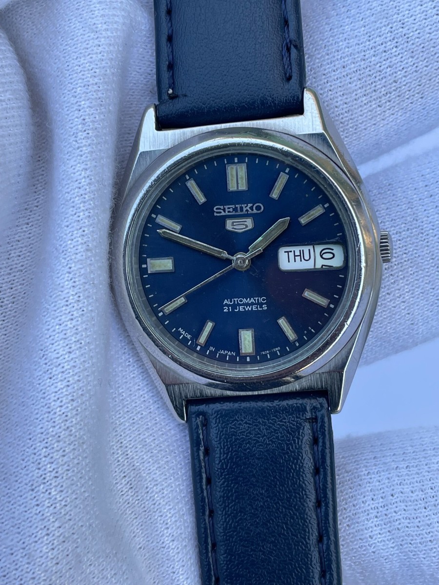 Seiko 5 Automatic 7S26-0070 Blue Dial Vintage Japan Men's Watch | eBay