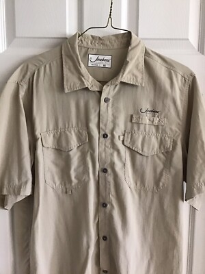 Chemise De Pêche Jawbone Tackle Co. Homme Manches Courtes Beige – Taille L