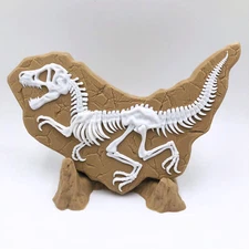 3D Printed Raptor Fossil Piece Dinosaur Bones w/ Stand 7.8 Inch US Made