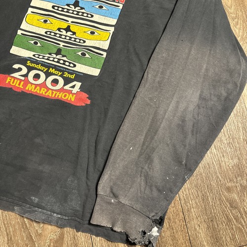 T-shirt manica lunga Adidas Montreal Canada Marathon 2004 vintage grande invecchiata - Foto 5 di 12