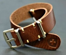 Cinturino per orologio in pelle Zulu strap artigianale fits Omega 18/20/22/24 