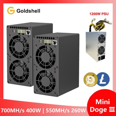 Goldshell Mini Doge   Miner Doge Coin LTC Dual Modes 700M or 550M with 1200W PSU