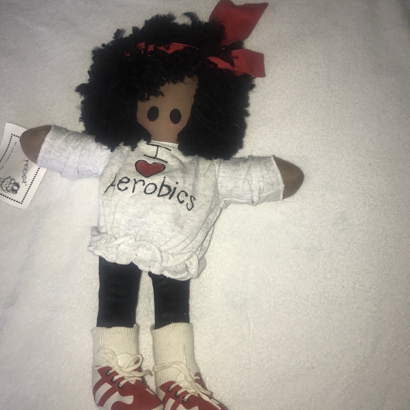 LE #10 Hand Made Just Friends Cloth African American Doll “I Love Aerobics” COA