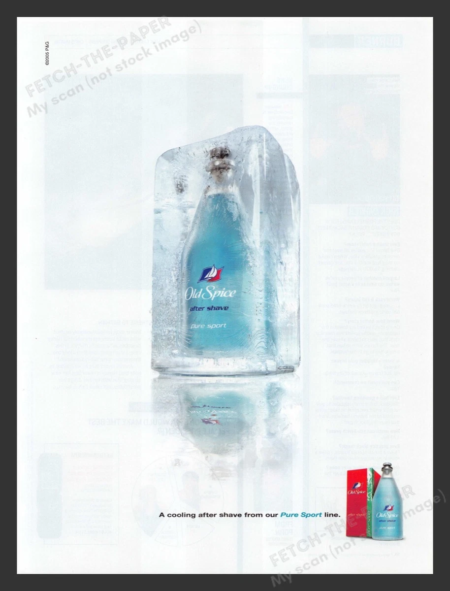 Old Spice Pure Sport Cooling After Shave 2000s Print Advertisement