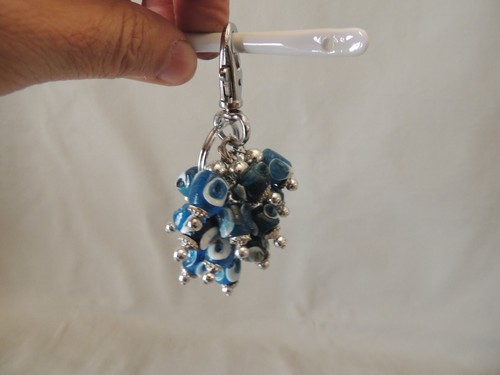 Greek metal key chain with lucky blue beads eye - Picture 5 of 10