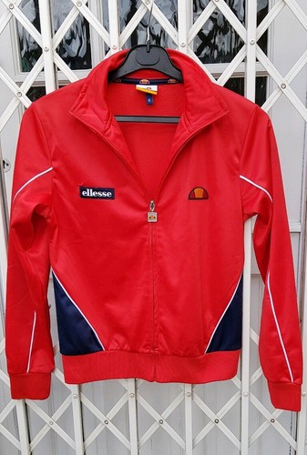 Chaqueta De Chándal Rojo Hermoso Ellesse Cremallera Thru Top Talla 8  Excelente Estado | eBay