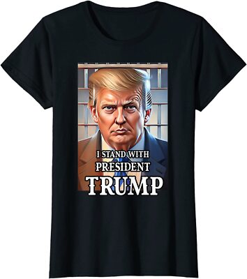 Donald Trump Indicted Lock Him Up Jail Free Ladies' Crewneck T-Shirt