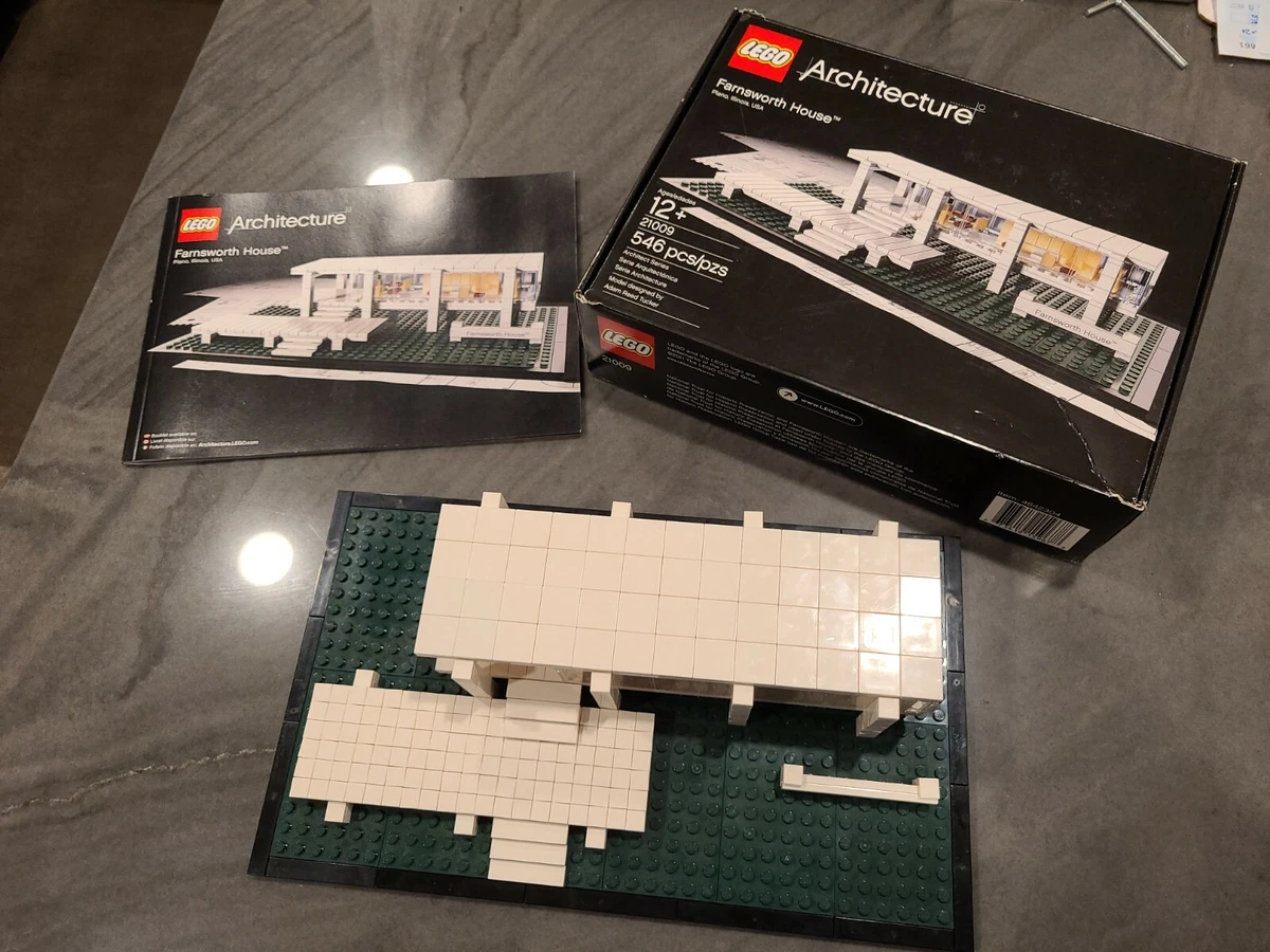 Lego Architecture 21009 Farnsworth House Used Complete with Box and  Instruction