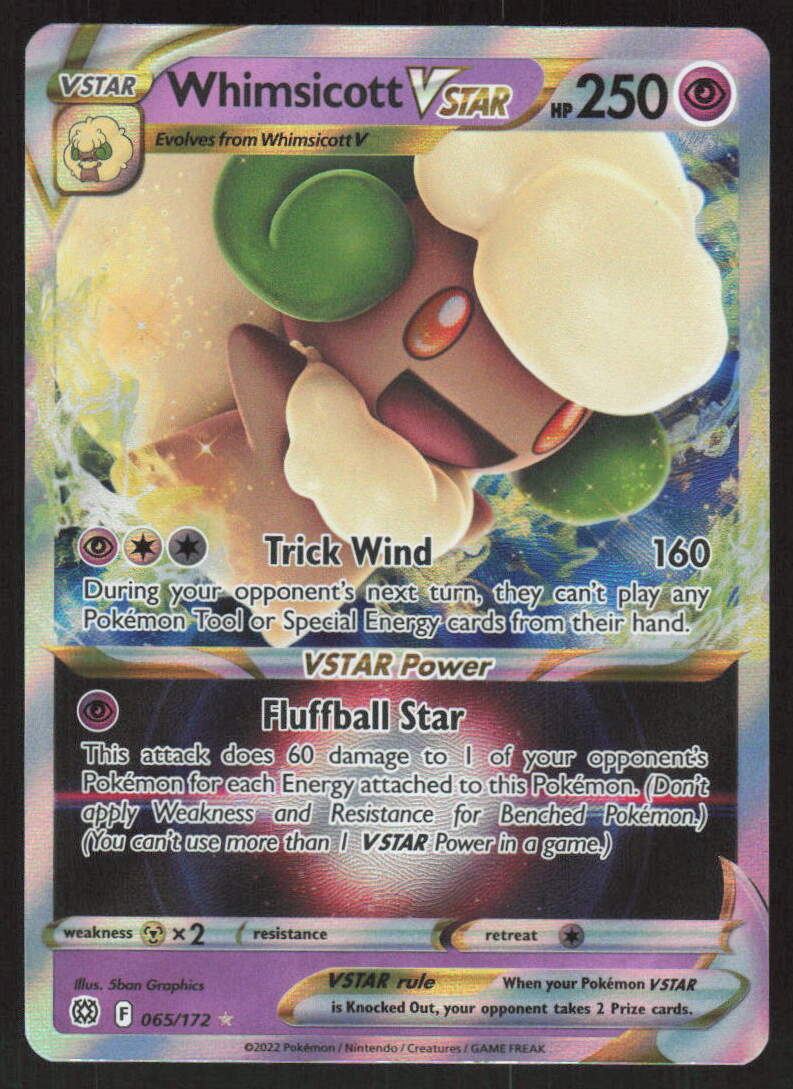 Pokemon TCG SWSH09: Brilliant Stars #065/172 Whimsicott VSTAR NM