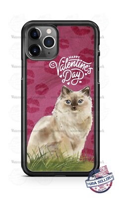 Happy Valentine's Day Ragdoll Cat Cute Pet Phone Case For iPhone Samsung Google