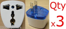 3PK Universal To American  Plug Adapter Type A Convert Foreign Plug to USA Style