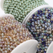 Stainless Steel Chain Rondelle Faceted 3.5mm Beads Chains for Necklace Making