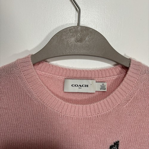 Suéter Coach Rosa Unicornio Intarsia Lana Mezcla Cachemira Talla XS ASO Selena Gomez - Imagen 3 de 8