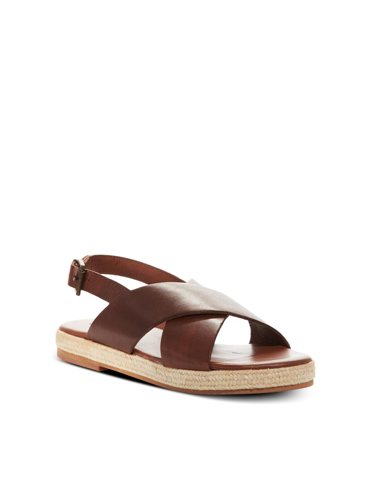 ST. AGNI/ женские винтажные коричнево-коричневые босоножки с перекрестными ремешками на баскской платформе 35