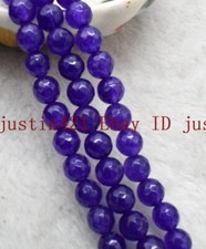 New 8mm 10mm 12mm Faceted Natural Amethyst Gemstone Round Loose Beads 15'' AAA