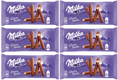 6 x MILKA CHOCO STICKS Milk Chocolate Covered Crunchy Fingers Snacks Candy Treat