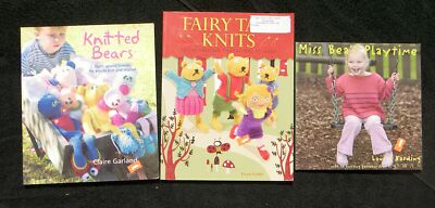 3 BK KNIT Toys Bears  Dolls Fairy Tale Knits Children Clothing Garments
