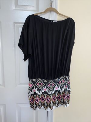 orange and black sequin dress Sequined Black And Orange Wrap Dress