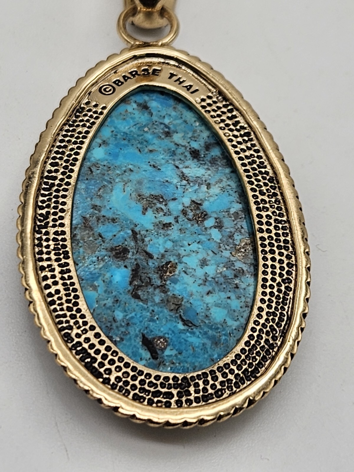 Barse Thailand Gold Tone Turquoise Enhancer Pendant Long Necklace eBay