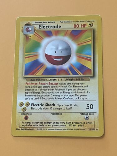 Elektrode (21/102) Base Set - Vintage - 1999 - LP/MP - Rare - Pokemon TCG - WoTc