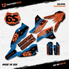 Orange & Blue Slick Racing Graphics Kit fits 09-15 KTM 65sx 65 sx Decal Sticker