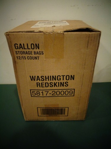NEW OLD STOCK NFL FOOTBALL WASHINGTON REDSKINS GALLON STORAGE BAGS SEALED CASE - Picture 3 of 4