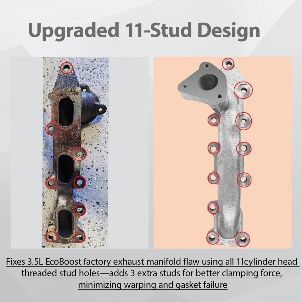 Kit coletor de escape atualizado para 11-16 Ford F-150 / Expedition 3.5L Ecoboost - Imagem 4 de 4