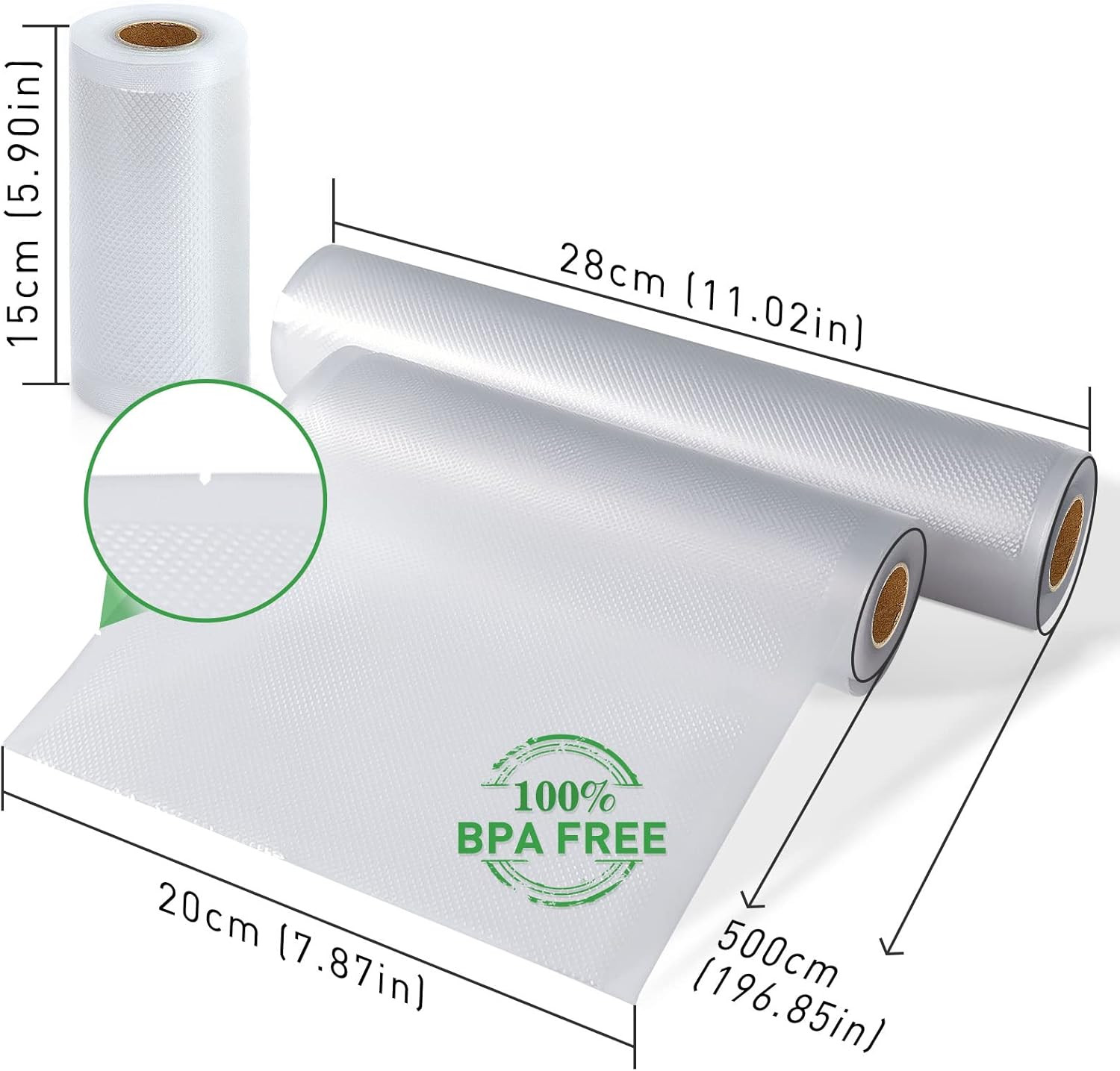Kit 5 Rotoli Buste Sottovuoto Alimenti - Misure Miste per Risparmio - 2