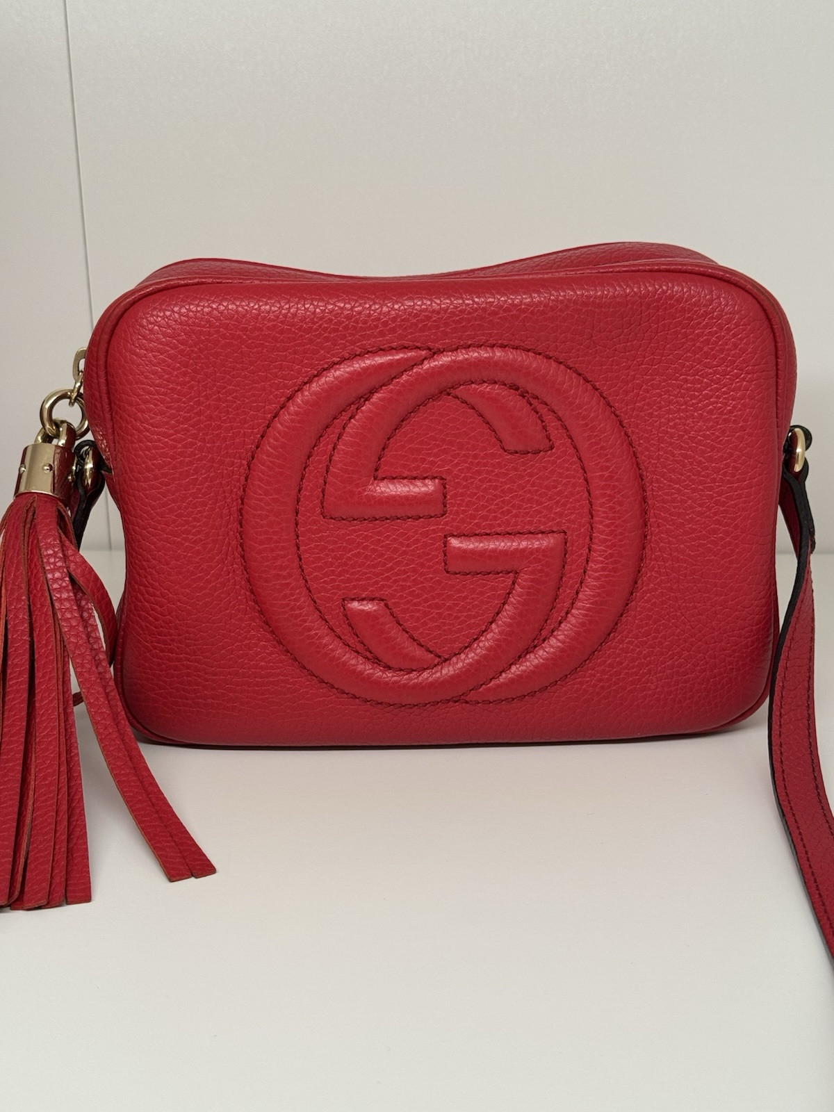 Gucci Red Leather Crossbody Bag for Women Stylish Shoulder Purse