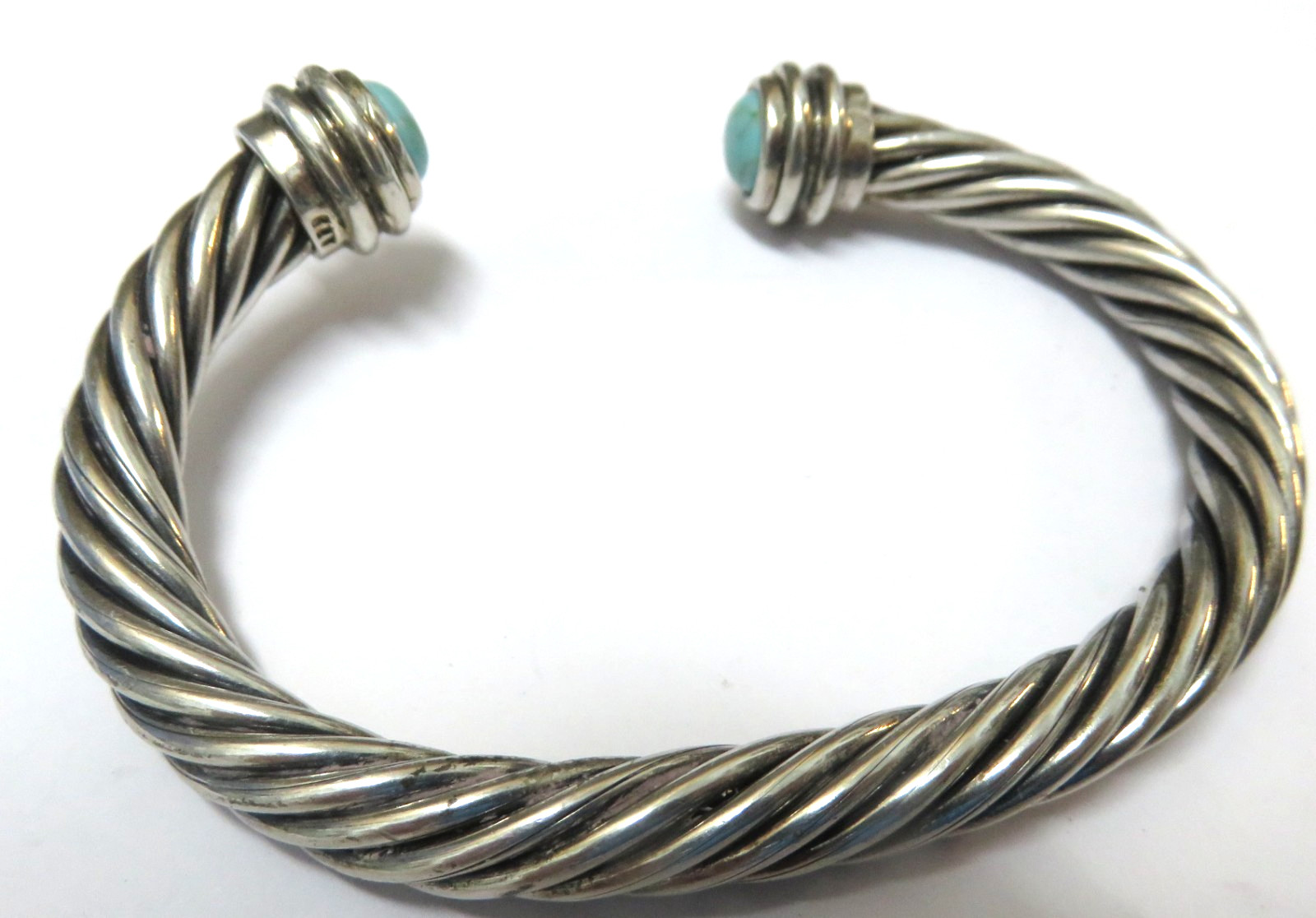 Solid Sterling Silver Twisted Cuff Bracelet, 925 … - image 3