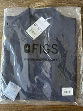 FIGS Women's Inala Slim Fit Scrub Top Navy Blue Size S Collar V Neck