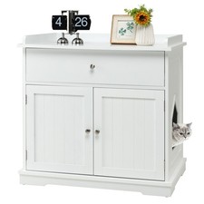 3 in 1 Cat Cabinet with Drawer Door Entrance White