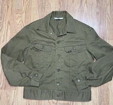 RARE Vtg 60s-70s LEE Riders 101j Jean JACKET Army OLIVE Green Union MADE IN USA