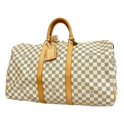 Louis Vuitton Damier Azur Keepall 50 Boston Bag N41430 White (Men'... GZl1jsdv