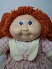 Vintage 1982 Cabbage Patch Kid Doll Coleco Red Hair Blue Eyes Pink Dress Shoes