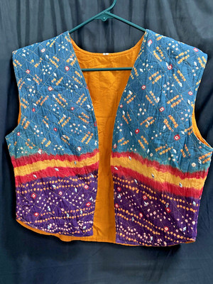 Kerala Quilted Reversible Cotton Vest from India, homemade.