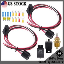 Dual Electric Fan Relay Kit With Thermostatic Sensor Switch 185 On 175 Off 40a