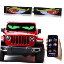 2Pcs Devil Eyes Light for Cars,Flexible Scrolling Programmable LED Signs,LED