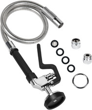Pre Rinse Hose with Sprayer Valve, 38 Inch Commercial Dish Spray Hose with Sp...