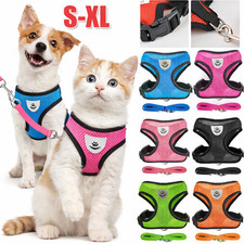 Harnais réglable chien chat réfléchissant gilet contrôle avec laisse S M L XL