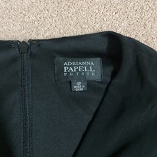 Adrianna Papell Petite Sheath Dress 4P Black V-Neck Flutter Sleeve Zip